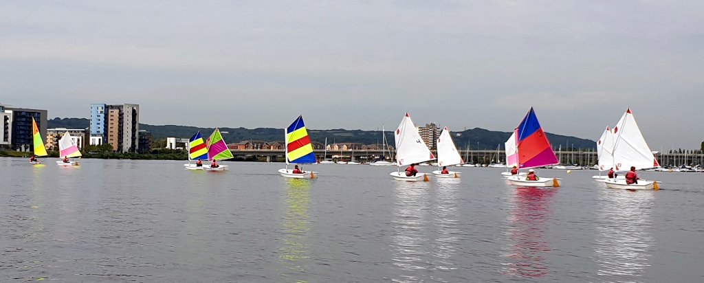 School group sailing in Cardiff Bay